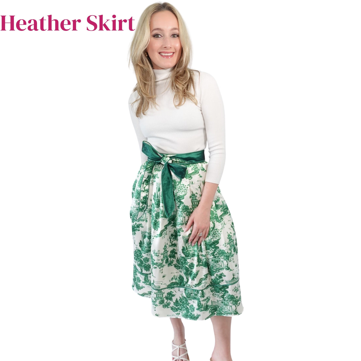 HEATHER TEA SKIRT GREEN TOILE (Wholesale)