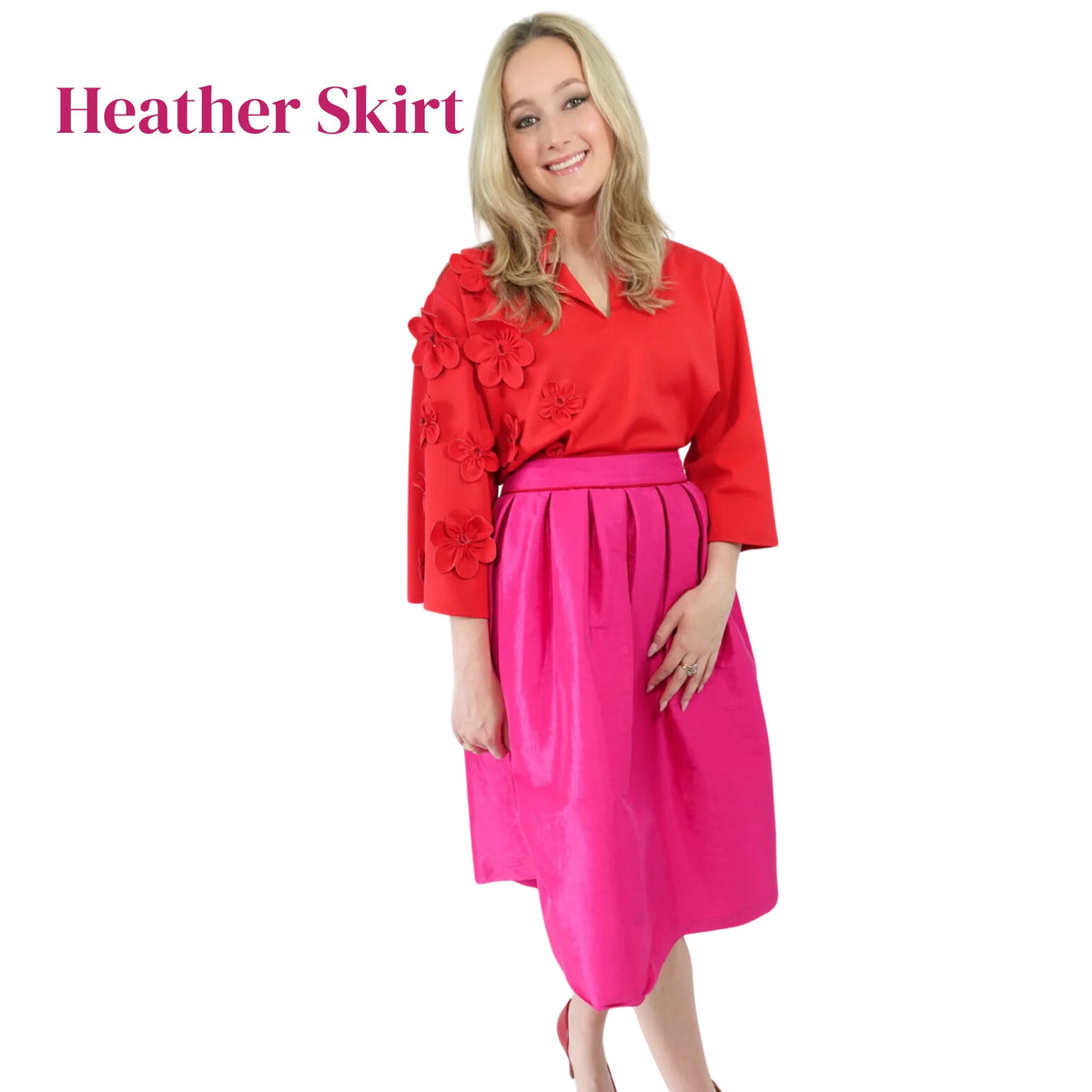 HEATHER TEA SKIRT FUSCHIA (Wholesale)