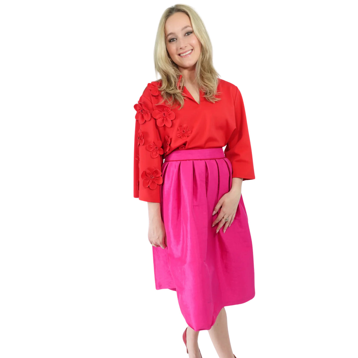 HEATHER TEA SKIRT FUSCHIA (Wholesale)