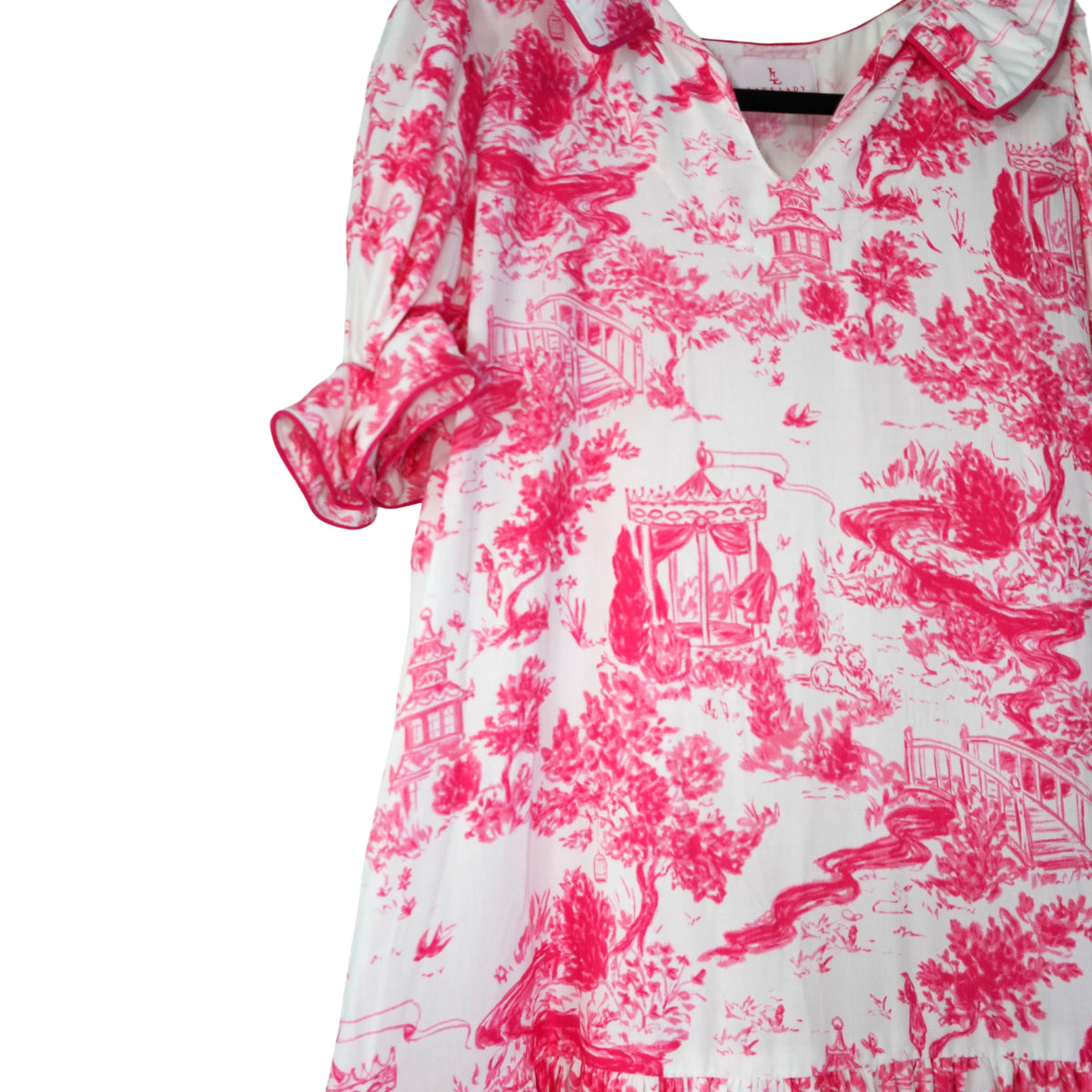 SARAH DRESS IN PINK TOILE (Wholesale)