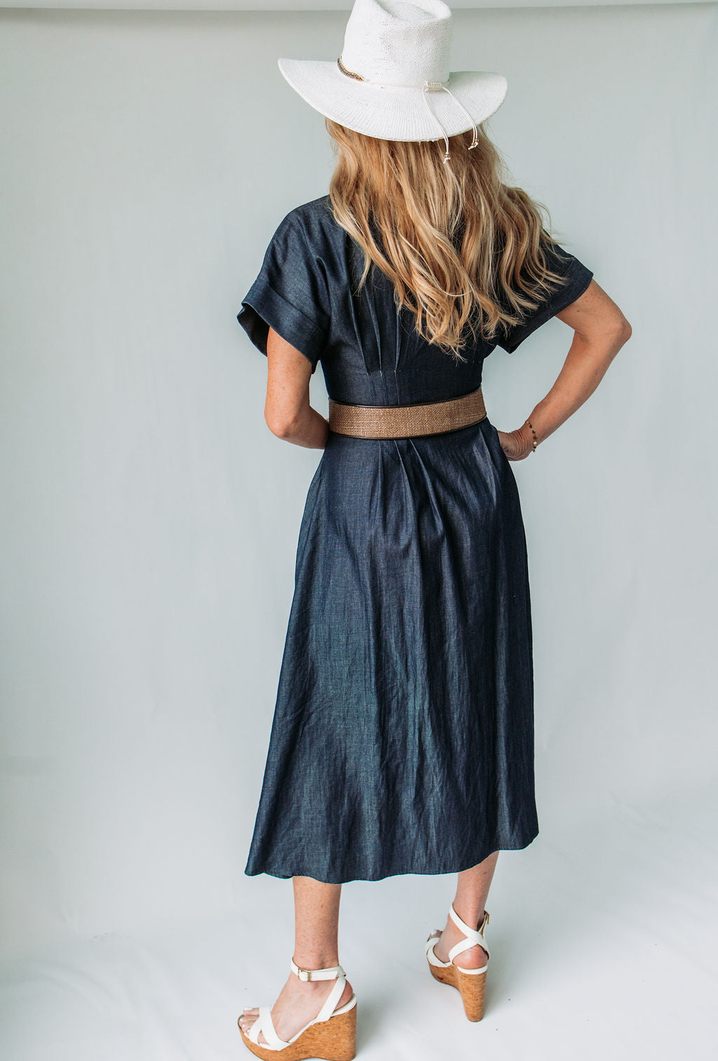 KIM DRESS DARK DENIM (Wholesale)