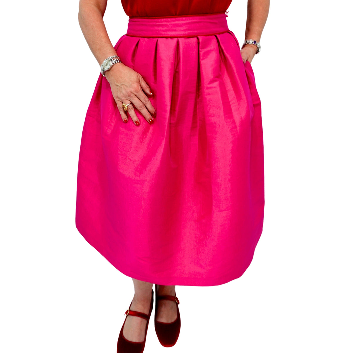 HEATHER TEA SKIRT FUSCHIA (Wholesale)