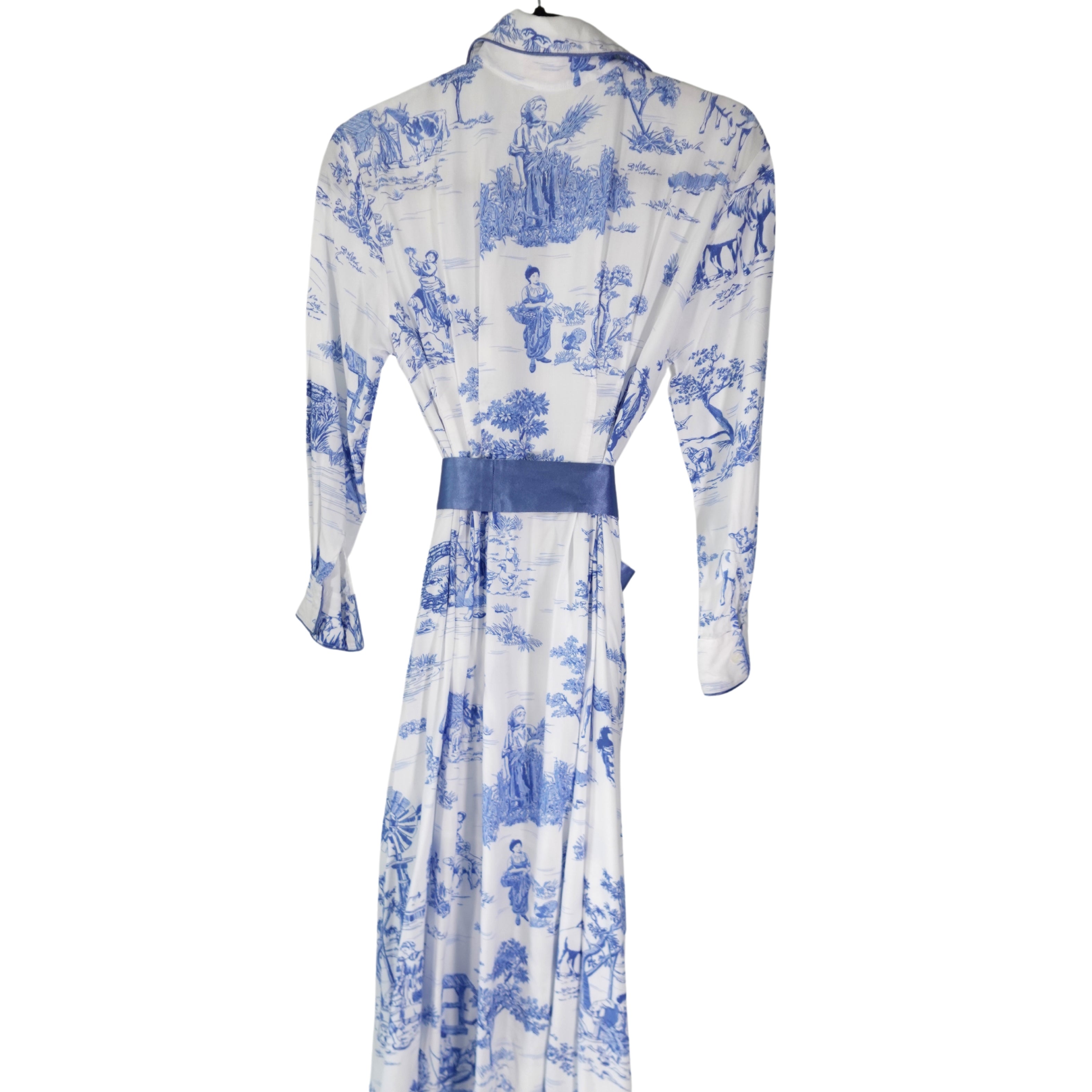 KIM DRESS IN BLUE TOILE – Lake Lady Designs