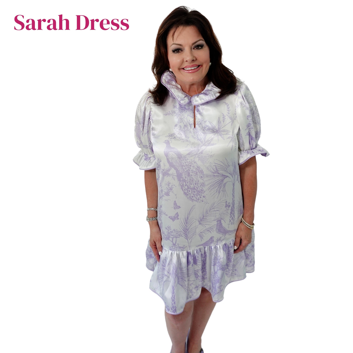 SARAH DRESS LAVENDER TOILE (Wholesale)