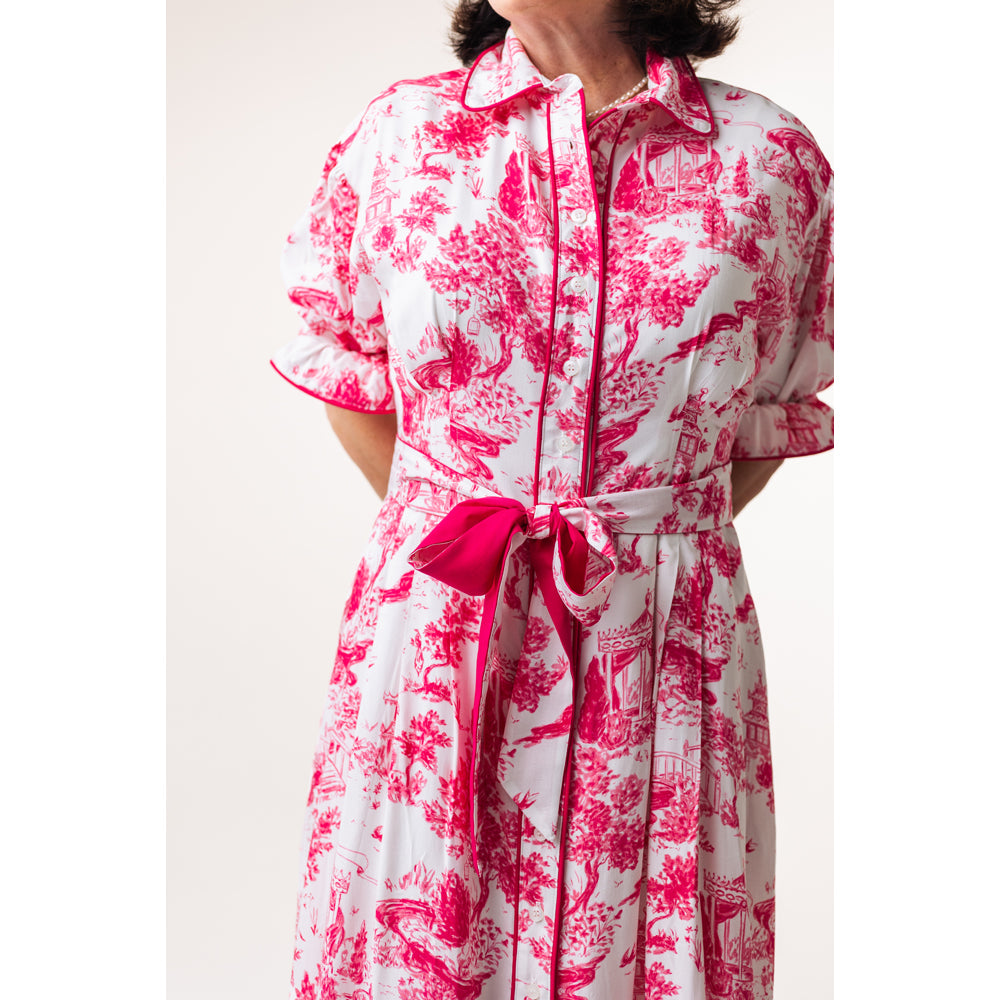 CAROL DRESS IN PINK TOILE