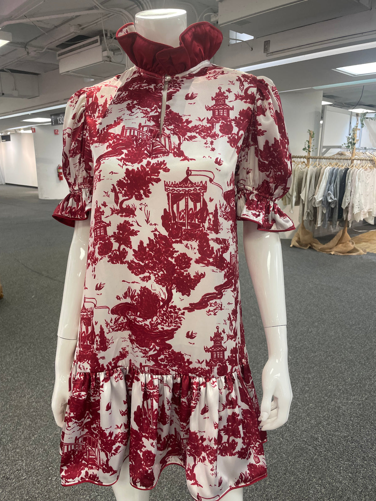 SARAH DRESS RED TOILE (Wholesale)