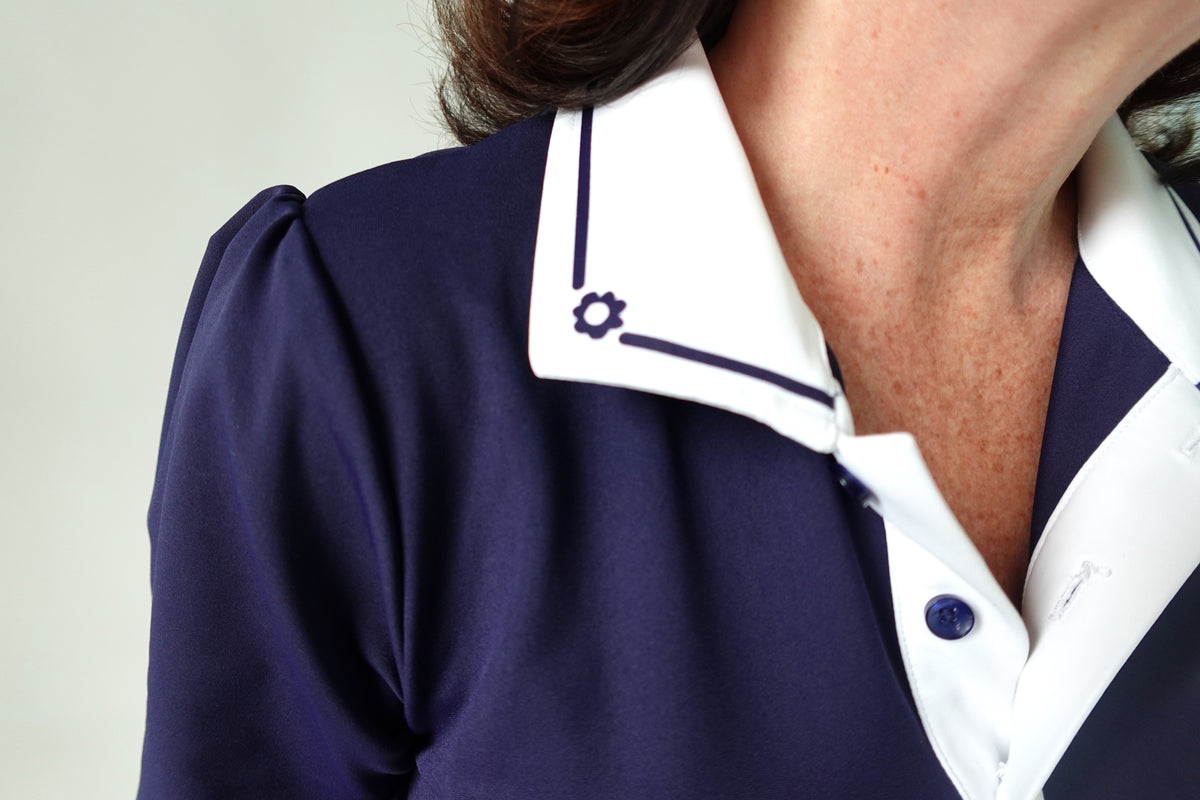 THE REAGAN POLO IN NAVY AND WHITE
