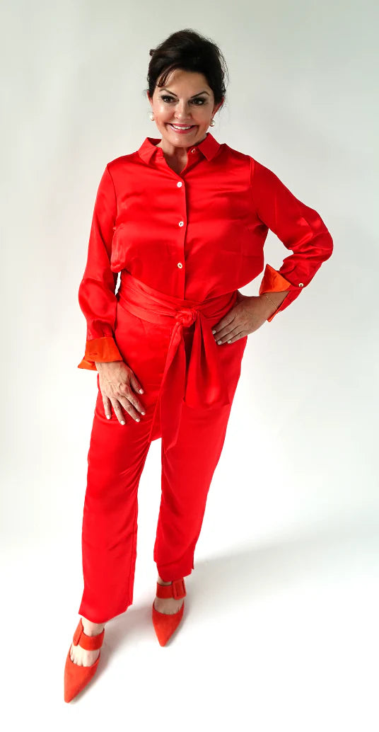 ANNIE SILKY RED PANT